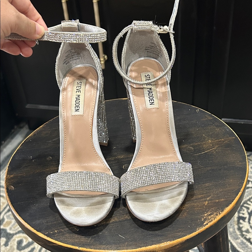 Steve Madden Glittering Silver Heels